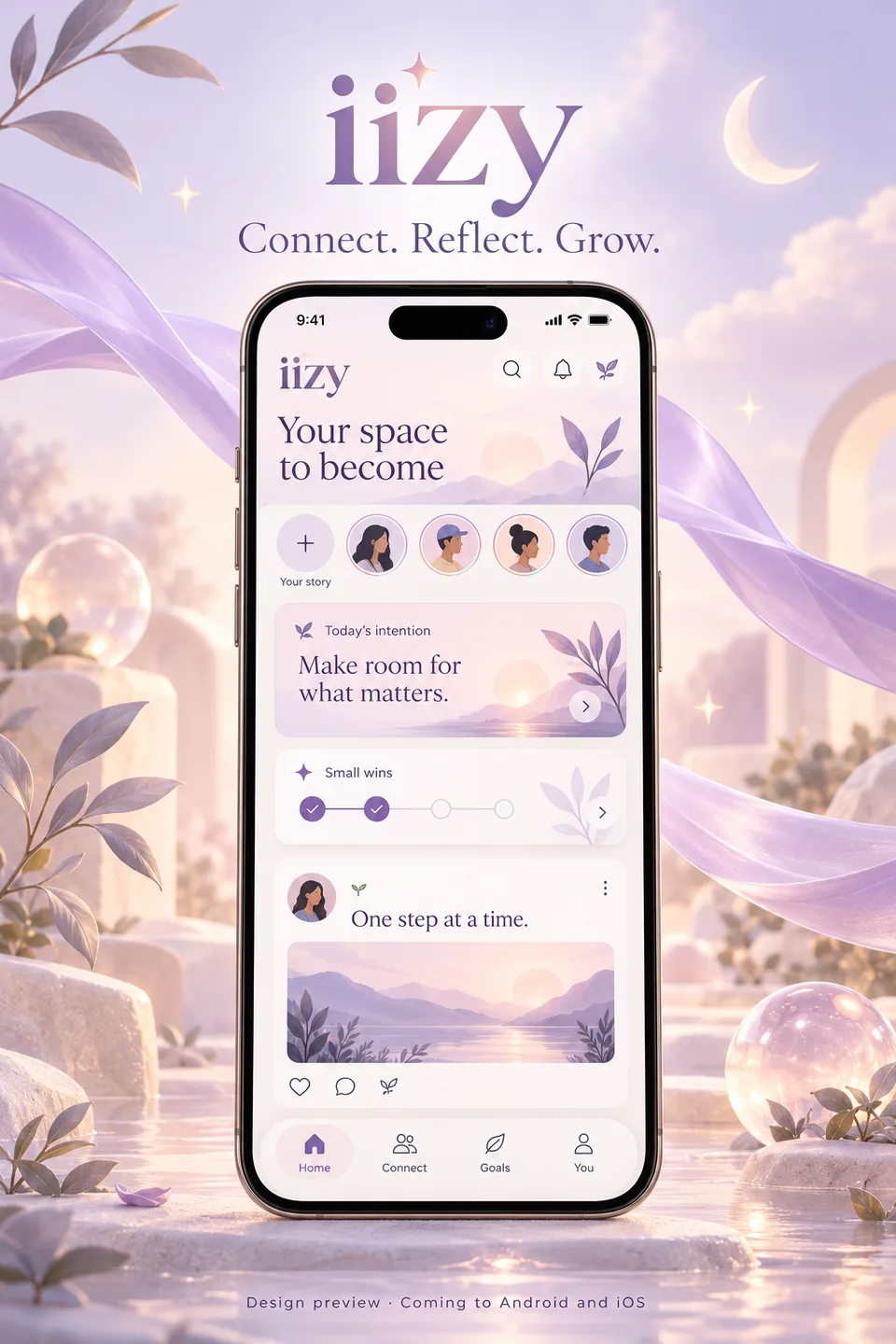 Connect with people — illustrated design preview