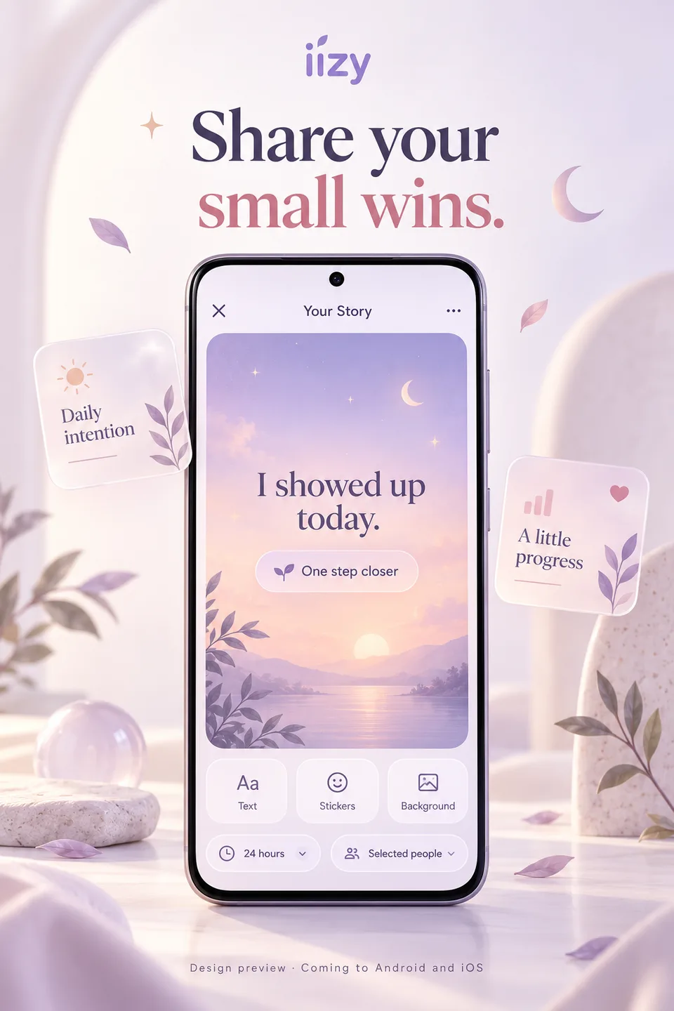 Share your moments — illustrated design preview